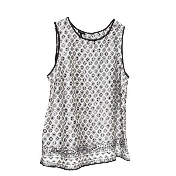 Talbots Sleeveless Black & White/Off White Elegant Top 1X - Picture 1 of 5